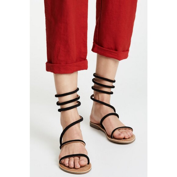 Free People Black Havana Wraparound Gladiator Sandal Boho - Picture 1 of 15